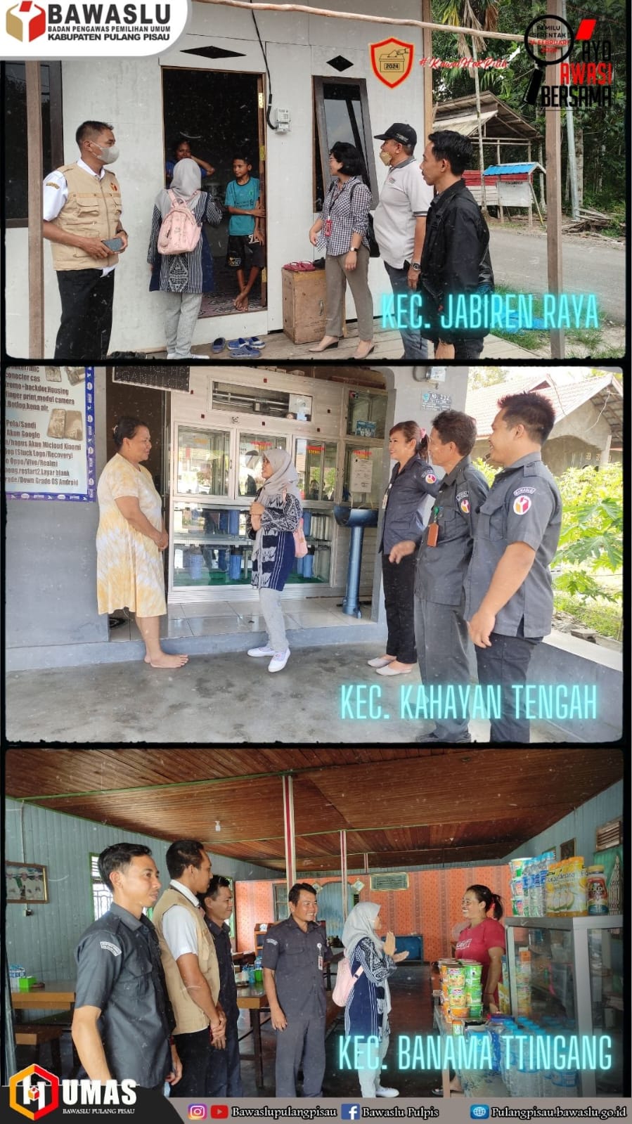 Monitoring Kawal Hak Pilih di Kecamatan Jabiren Raya, Kecamatan Kahayan Tengah, Kecamatan Banama Tingang