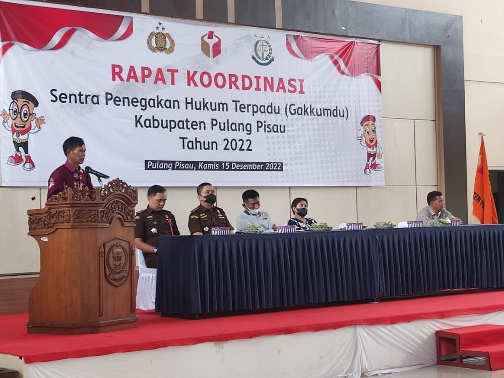 BAWASLU KABUPATEN PULANG PISAU GELAR RAPAT KOORDINASI SENTRA GAKKUMDU TAHUN 2022