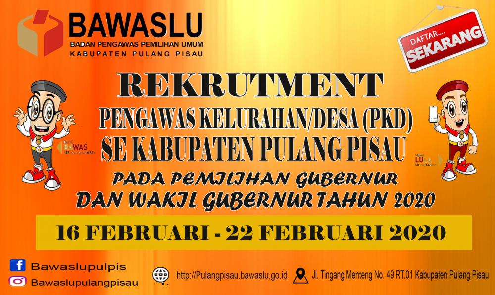 Pengumuman Penerimaan Pengawas Kelurahan/Desa (PKD) Se-Kabupaten Pulang Pisau