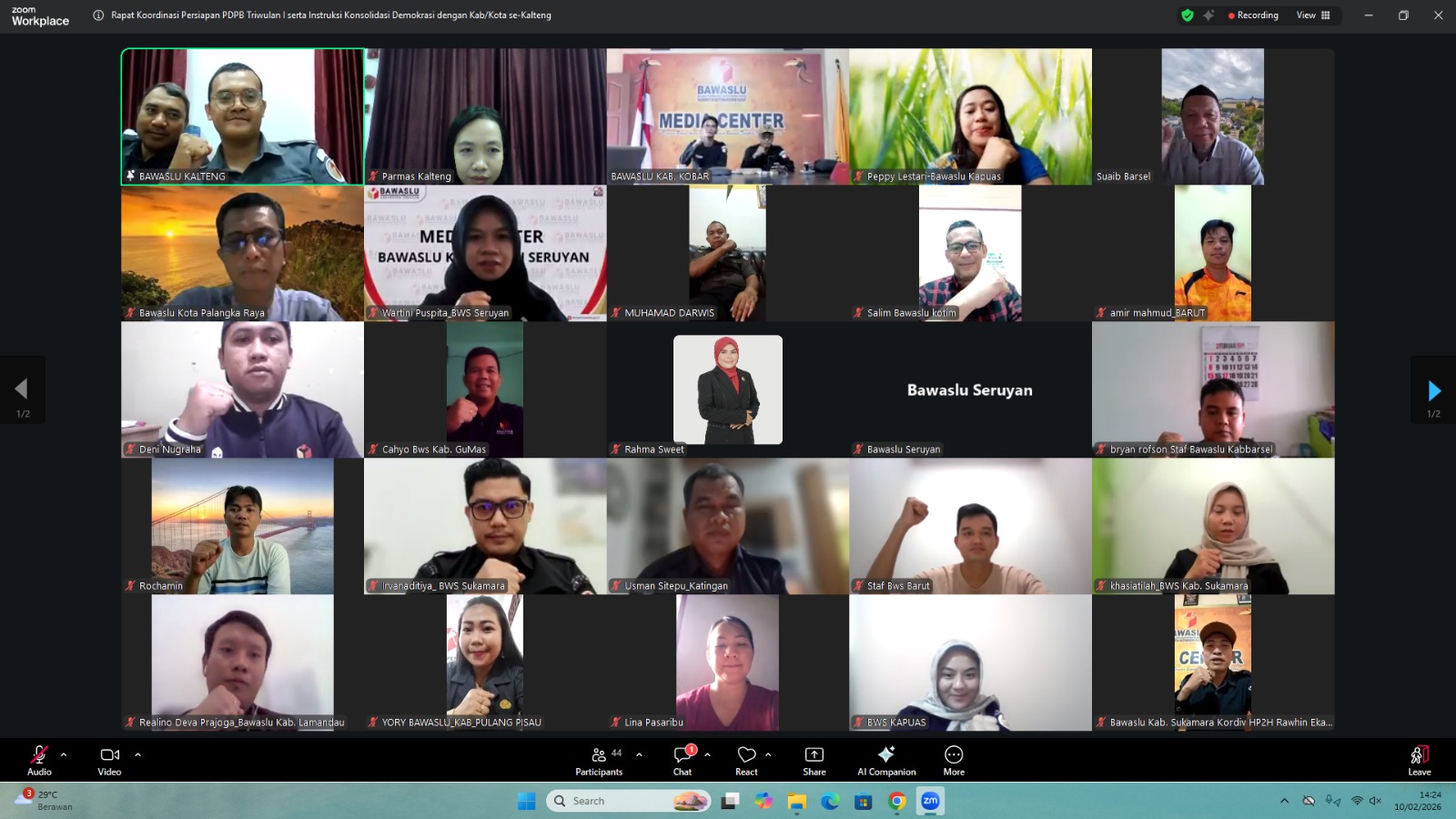 Dokumentasi Bawaslu Provinsi Kalimantan Tengah