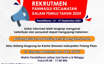 PENGUMUMAN REKRUTMEN PANITIA PENGAWAS PEMILIHAN UMUM DALAM PEMILU TAHUN 2024