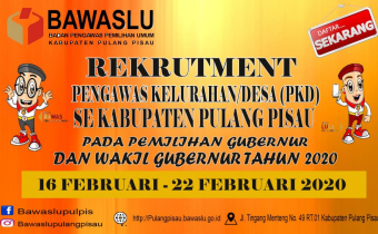 Pengumuman Penerimaan Pengawas Kelurahan/Desa (PKD) Se-Kabupaten Pulang Pisau
