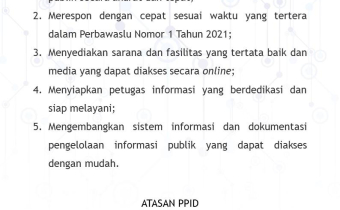Maklumat Pelayanan Informasi Publik PPID Bawaslu Kabupaten Pulang Pisau
